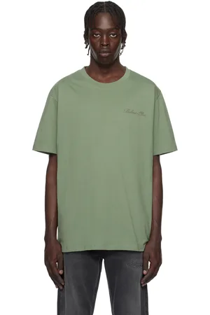 Balmain T-shirt décontracté vert à logos brodés