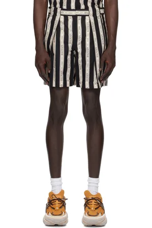 Balmain Short noir et beige à rayures