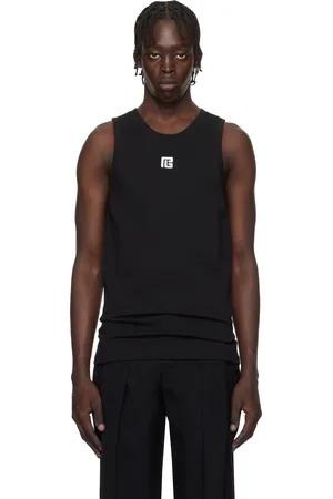 Balmain Débardeur noir à logo PB brodé