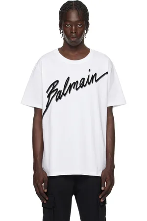 Balmain T-shirt blanc à logo modifié floqué