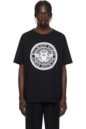 Balmain T-shirt noir à logo circulaire