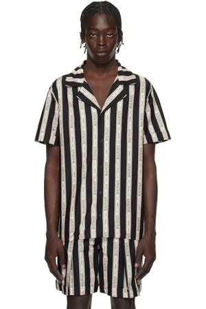 Balmain Chemise noir et beige à rayures