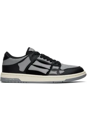 AMIRI Baskets basses noir et gris à appliqués Skel Top