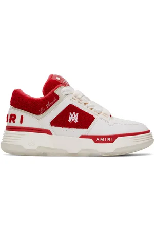 AMIRI Baskets de style collégial MA-1 blanc et rouge