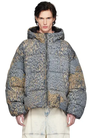 Diesel Blouson matelassé Bogaert bleu et brun