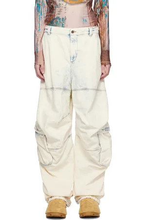 Diesel Pantalon cargo Arne-S blanc cassé en denim