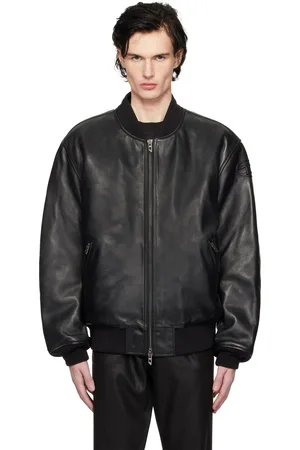 Diesel Blouson aviateur Khan noir en cuir