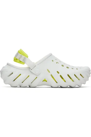Crocs Sandales blanc et jaune à semelle Echo