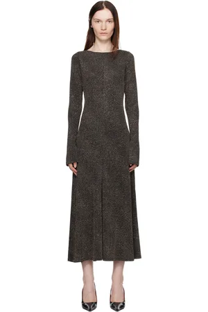 Beaufille Robe longue Baes noir et doré à dos ouvert