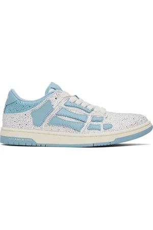 AMIRI Baskets basses bleu et blanc à appliqués Skel Top et à ornements facettés