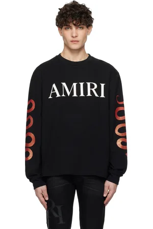 AMIRI T-shirt noir à images de serpent