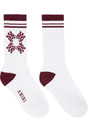 AMIRI Chaussettes blanc et rouge à quadrigramme