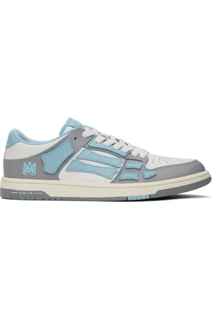 AMIRI Baskets basses de style collégial bleu et gris à appliqués Skel Top