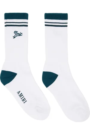AMIRI Chaussettes blanc et vert à logos