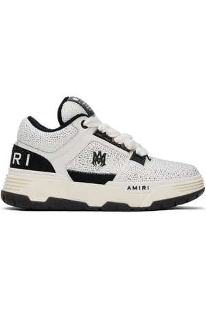 AMIRI Baskets MA-1 blanc et noir à ornements facettés