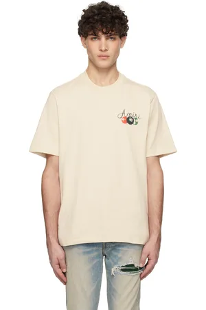AMIRI T-shirt beige à images de billard