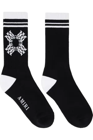 AMIRI Chaussettes noir et blanc à quadrigramme