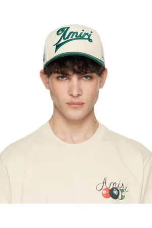 AMIRI Casquette blanc cassé et vert en canevas à logos