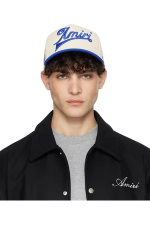AMIRI Casquette blanc cassé et bleu marine en canevas à logo