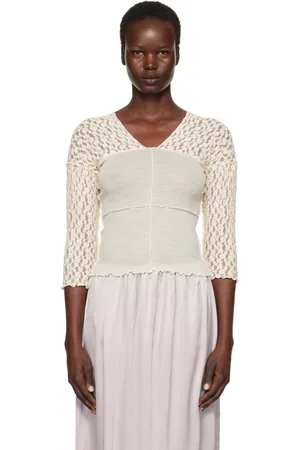 Baserange T-shirt à manches longues Nehru blanc cassé