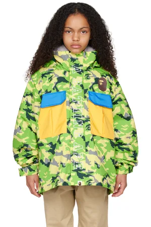 BAPE Enfant | Blouson vert à motif camouflage Woodland