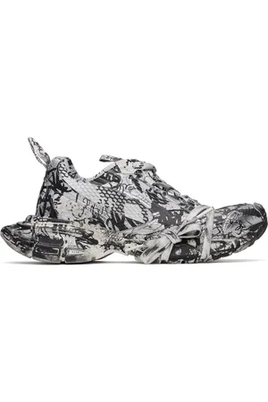 Balenciaga Baskets 3XL blanc et noir à motif de graffitis