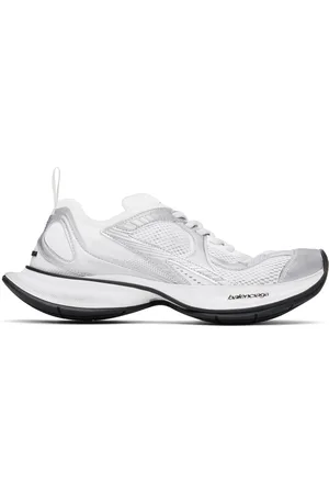 Balenciaga Baskets Circuit blanc et argenté
