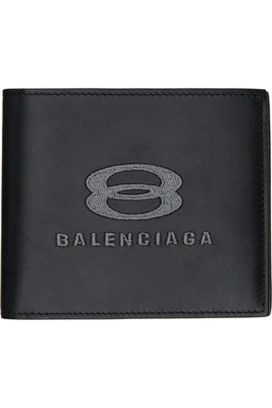 Balenciaga Portefeuille carré noir à logo Unity sports et à deux volets