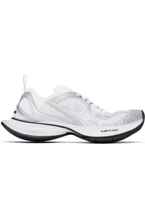 Balenciaga Baskets Circuit blanc et argenté
