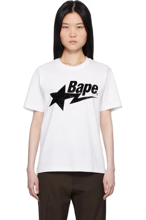 BAPE T-shirt blanc à logo et à étoile emblématique