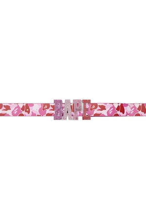 BAPE Ceinture rose en cuir à motif camouflage ABC et à ferrures à logo