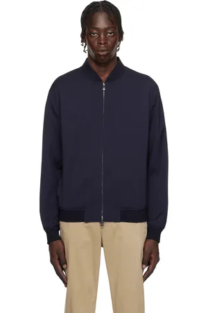 HUGO BOSS Blouson aviateur bleu marine en sergé