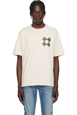 AMIRI T-shirt beige à quadrigrammes