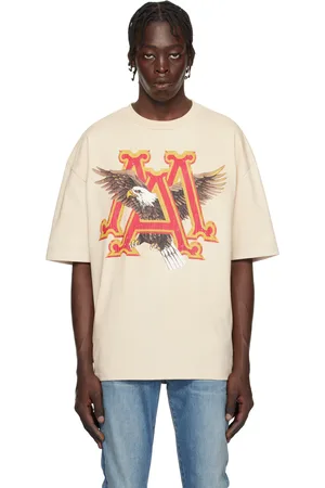 AMIRI T-shirt surdimensionné beige à image d