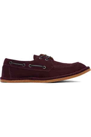 DRIES VAN NOTEN Chaussures bateau de style pantoufles bourgogne