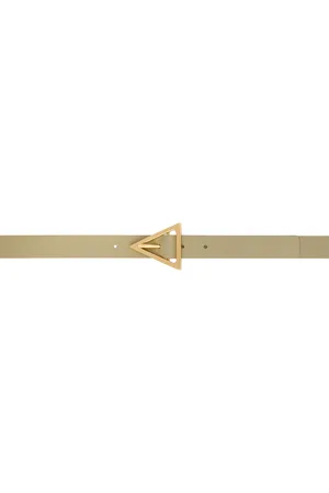 Bottega Veneta Ceinture taupe à fermoir triangulaire emblématique
