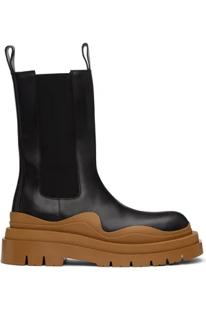 Bottega Veneta Bottes chelsea noires à semelle Tire