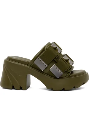 Bottega Veneta Sabots kaki à semelle Flash