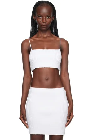 Alexander Wang Camisole blanche à ornements en verre taillé