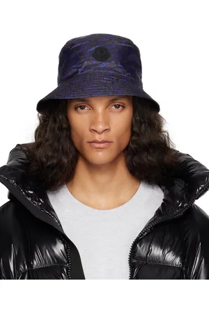Moncler Chapeau bob réversible bleu et noir à logos - Moncler x adidas Originals