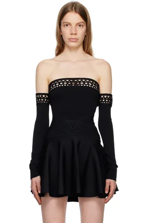 Alaïa Justaucorps noir à motif perforé Vienne