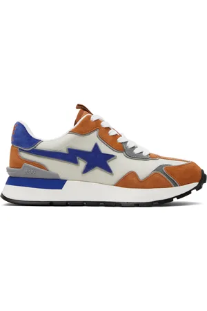 BAPE Baskets Road Express orange et bleu à étoiles emblématiques