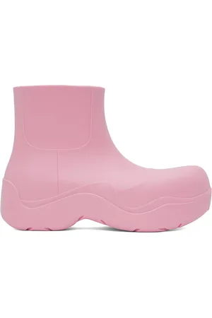 Bottega Veneta Bottes de pluie roses à semelle Puddle