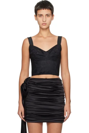 Dolce & Gabbana Camisole noire à motif en tissu jacquard