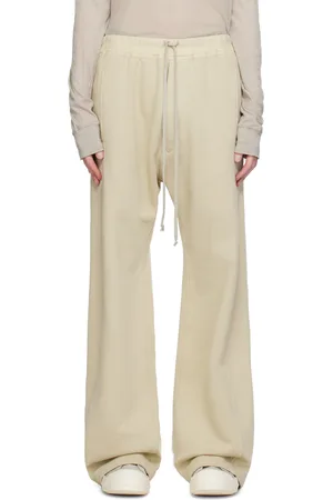 Rick Owens Pantalon de survêtement blanc cassé à boutons-pression