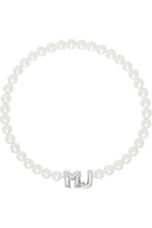 Marc Jacobs Collier blanc à perles et à monogramme texturé