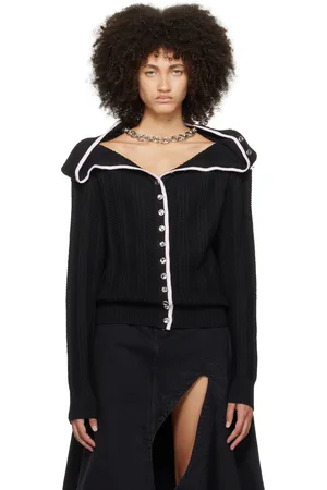 Y / PROJECT Cardigan noir à effet ruché et à collier amovible