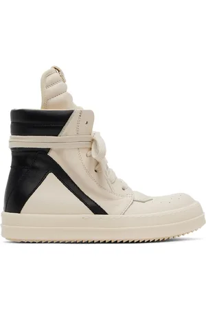 Rick Owens Enfant | Baskets Geobasket noir et blanc cassé