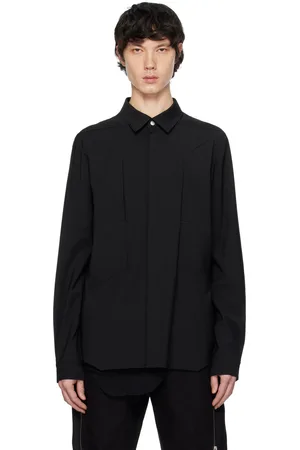 Rick Owens Chemise noire à poches passepoilées