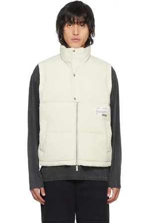 Izzue Veste blanc cassé rembourrée en duvet à écusson à logo